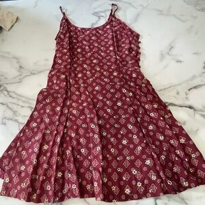 Floral Burgundy Dress